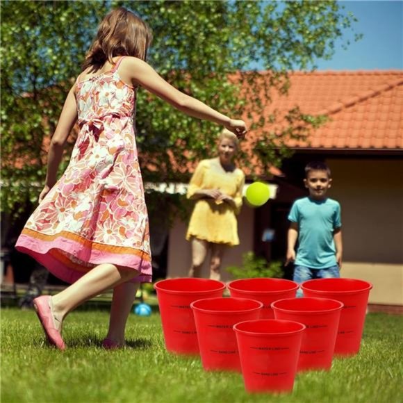 Outdoor Yard Games Set with Durable Buckets and Balls, Toss Game Throwing Game - Picture 4 of 6